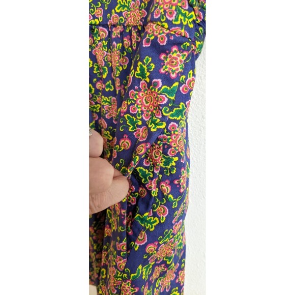 BODEN Women's Purple Floral Puff Sleeve Dress Size 8 Long Multicolor EXCELLENT! - Picture 6 of 11